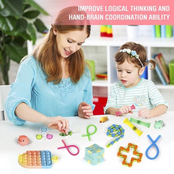 New Pop It Fidget Purse Popsicle Shoulder Bag with Sensory Fidget Toys - Picture 3 of 9